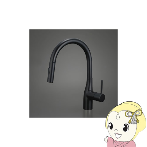 【直送】 KVK シングルシャワー付混合栓 吐水口回転規制160° 寒冷地仕様 マットブラック KM6061ZECM5【KK9N0D18P】