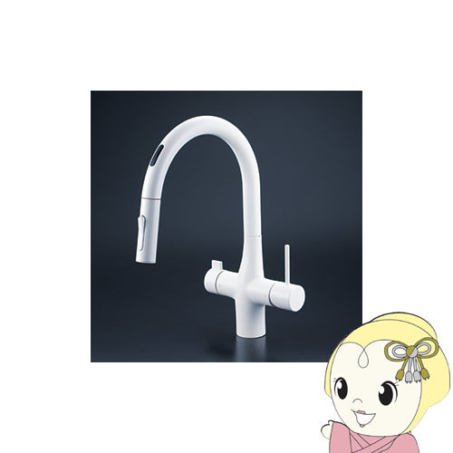 【ｴﾝﾄﾘｰで当店全品最大P5倍 7/19 20時～7/26 1:59迄】[予約]【直送】 KVK ビルトイン浄水器用シングルシャワー付混合栓（センサー）マットホワイト ACタイプ KM6091SCECM4【KK9N0D18P】｜ぎおん店