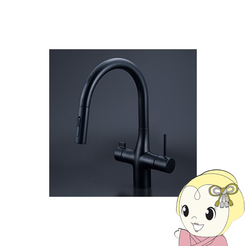 【4/18限定 ﾀﾞｲﾔﾓﾝﾄﾞ会員ならｴﾝﾄﾘｰで当店全品最大P8倍】[予約]【直送】 KVK ビルトイン浄水器用シングルシャワー付混合栓（センサー）マットブラック ACタイプ KM6091SCECM5【KK9N0D18P】