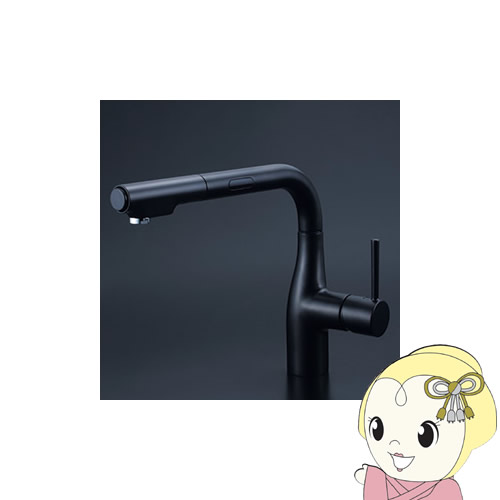 [予約]【直送】 KVK シングルシャワー付混合栓（センサー）ACタイプ マットブラック 吐水口回転規制110° KM6111ECM5【KK9N0D18P】