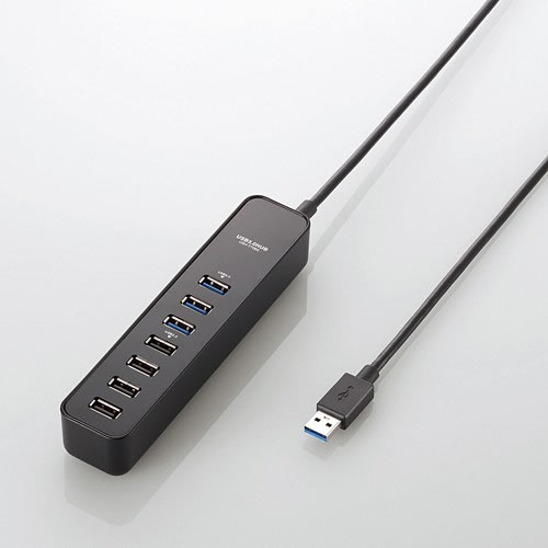 U3H-T706SBK　ELECOM(エレコム)　マグネット付きUSB3.0ポート搭載7ポートUSBハブ【KK9N0D18P】