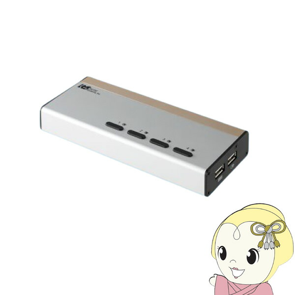 【ｴﾝﾄﾘｰで当店全品最大P5倍 7/19 20時～7/26 1:59迄】切替器　【メーカー直送】 ラトックシステム DVIパソコン切替器(4台用) RS-430UDA【KK9N0D18P】｜ぎおん店