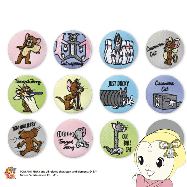 楽天市場】トム＆ジェリー 刺繍缶バッジ／ファニーアートBOX(12
