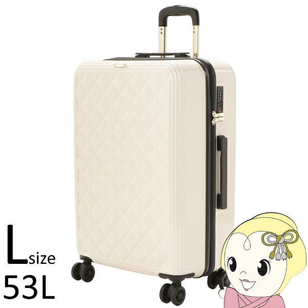 【4/18限定 ﾀﾞｲﾔﾓﾝﾄﾞ会員ならｴﾝﾄﾘｰで当店全品最大P8倍】CECIL McBEE セシルマクビー キャリーバッグ キャリーケース スーツケース Lサイズ 53L 25インチ ホワイト CM12-4-00026-WH【KK9N0D18P】