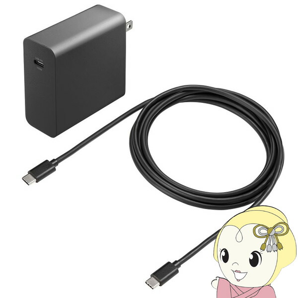 USB PD対応AC充電器 PD100W TypeCケーブル付き サンワサプライ ACA-PD93BK【KK9N0D18P】 6,720円