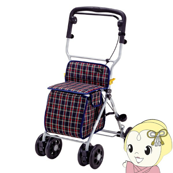 マキテック シルバーカー ルーク 紺チェック おしゃれ カバー 軽量 ギフト RK-10DB【KK9N0D18P】