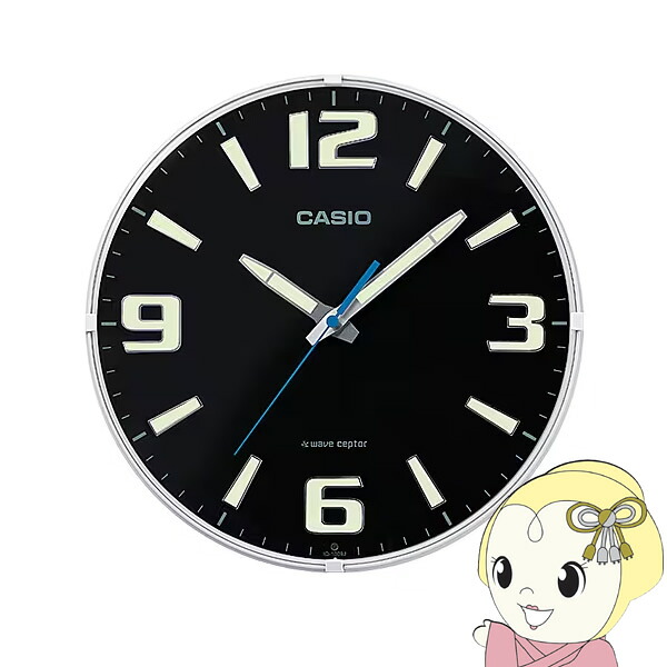 電波掛時計 ブラック 電波掛け時計 電波時計 壁掛け アナログ IQ-1009J-1JF カシオ CASIO【KK9N0D18P】
