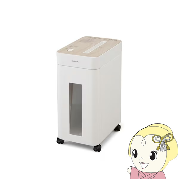 オフィスシュレッダー アイリスオーヤマ 静音 クロスカット 10枚同時細断 約17L ホワイト OS-A17C-W【KK9N0D18P】