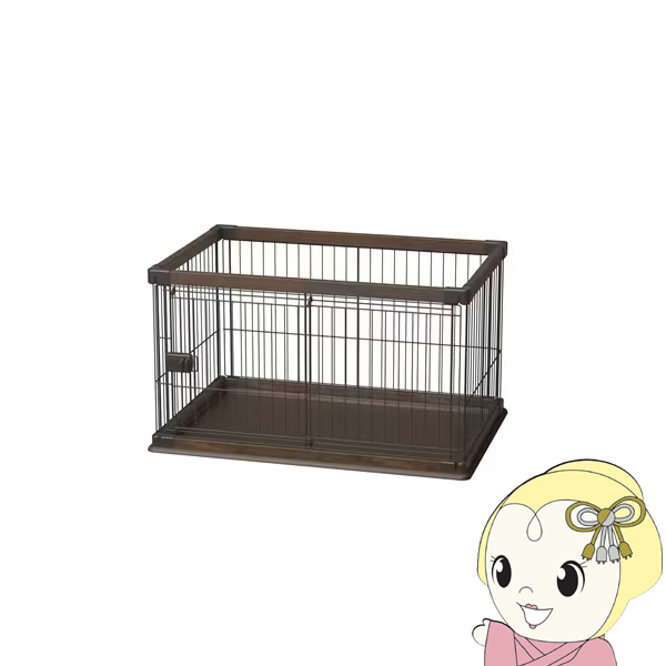 【エントリーで当店全品最大P5倍 7/19 20時~7/26 1:59迄】アイリスオーヤマ 犬用 組み立て簡単 サークル ウッディサークル ロータイプ ウォールナット【KK9N0D18P】|ぎおん店