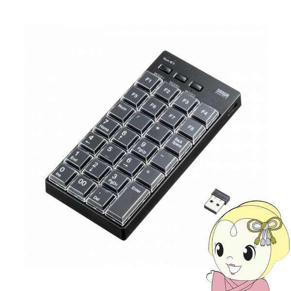 [予約]プログラマブルテンキー 2.4Gモデル サンワサプライ NT-WL26BK【KK9N0D18P】