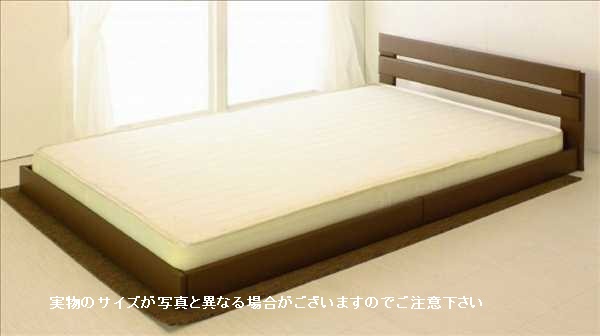 「メーカー直送」264-04L-LD 友澤木工 オールレザーデザインパネルロングサイズフロアベッド ダブル(ロング) ブラウン【KK9N0D18P】