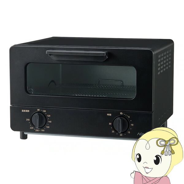 オーブントースター AQUA アクア ブラック 遠赤外線ヒーター4枚焼きトースター AQT-CS14T-K【KK9N0D18P】