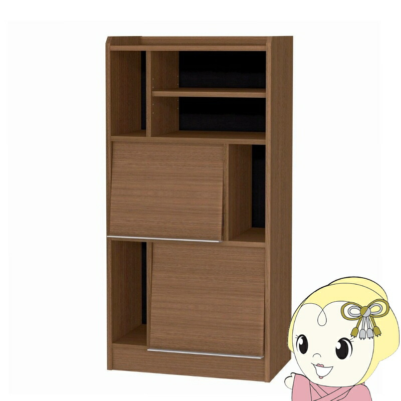 【ｴﾝﾄﾘｰで当店全品最大P5倍 7/19 20時～7/26 1:59迄】ディスプレイラック ミドルタイプ 収納家具 本棚 フラップ扉 国産家具 リビング収納 隠す収納 見せる収納 間仕切り棚 北欧風家具 おしゃれ【KK9N0D18P】｜ぎおん店