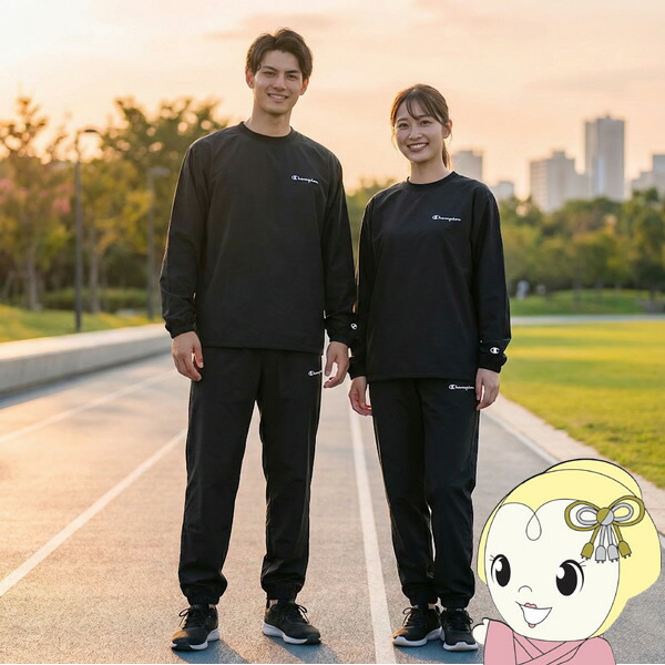【店卸し資産あり】サウナ背広 レディース 上下仕掛ける メンズ はやりっ子 Champion 肌付き 洗い濯ぎ可 汗する 小股走り 筋トレ ウォーキング御召しもの 駈けっくら御召しもの 伸ばすこと 形づくる御召しもの 黒いこと M大きさ C8-CSW20【KK9N0D18P】