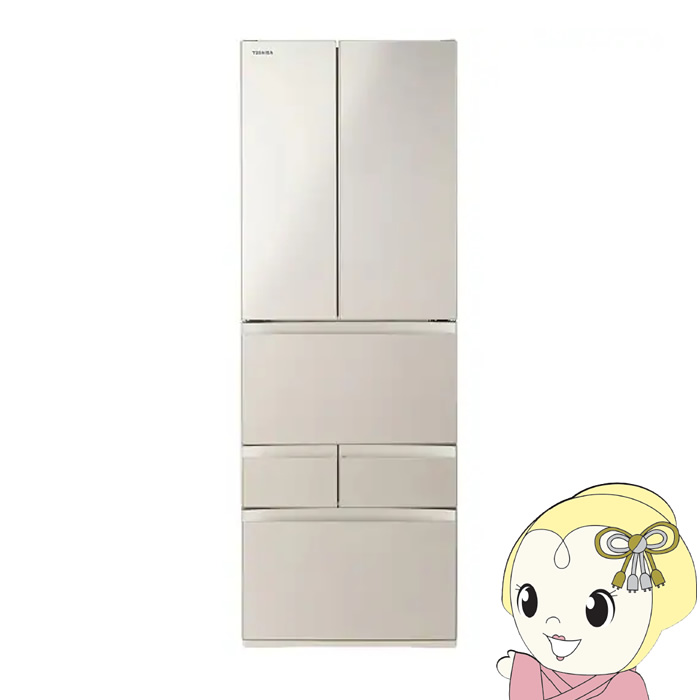 [予約 4月下旬以降]冷蔵庫【標準設置費込】東芝 TOSHIBA 462L 6ドア サテンゴールド GR-A460FH-EC【KK9N0D18P】