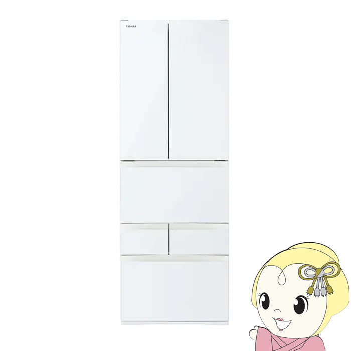 冷蔵庫【標準設置費込】東芝 TOSHIBA 462L 6ドア グランホワイト GR-A460FH-EW【KK9N0D18P】｜ぎおん店