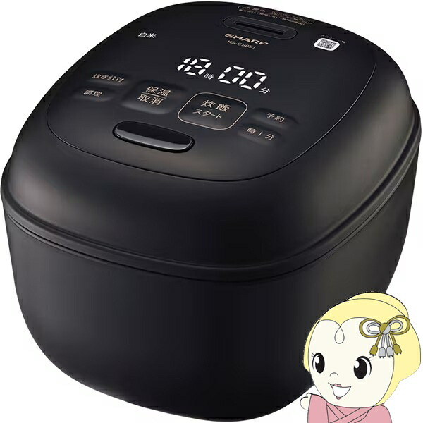 炊飯器 小ざかしい SHARP 3合炊き パソコン ジャー炊飯器 黒いこと KS-CS05J-B【KK9N0D18P】