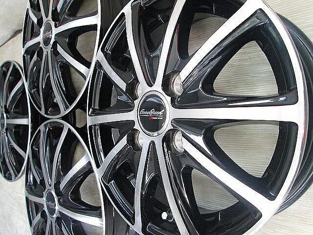 【中古ホイール 13インチ】【マナレイスポーツ ユーロースピード V25】【中古ホイール 13インチ】 装着車種ピクシス ゼスト バモス ライフ オッティ画像