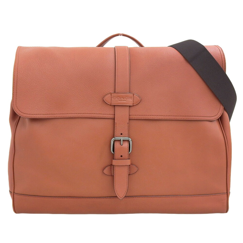 【中古】超美品 コーチ職 COACH 2019年 F23204 Hudson Messenger ハドソン なめし革 2way 肩口 飛脚屋 御徒面子 メンズ 小母さん ほぼ未当て嵌める バッグ・小物・ブランド雑貨-バッグ-ショルダーバッグ・メッセンジャーバッグ