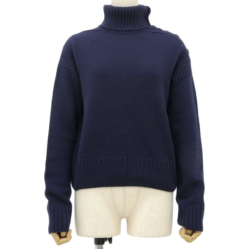 超美品 マックスマーラ MAX MARA 2021年商品 ストレッチコットン チェーンモチーフ ローゲージ クルーネックニット S レディース Max Mara 超美品 マックスマーラ MAX MARA 2021年商品