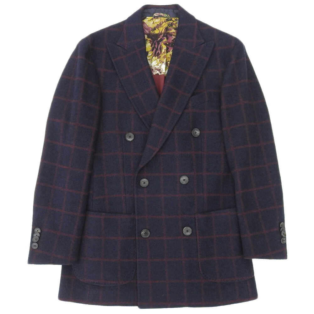 【中古】 超美品 エトロ ETRO 2019年商品 COMFORTETRO ウールコットン ダブルブレスト テーラードジャケット 46 定価22万円 20,306円