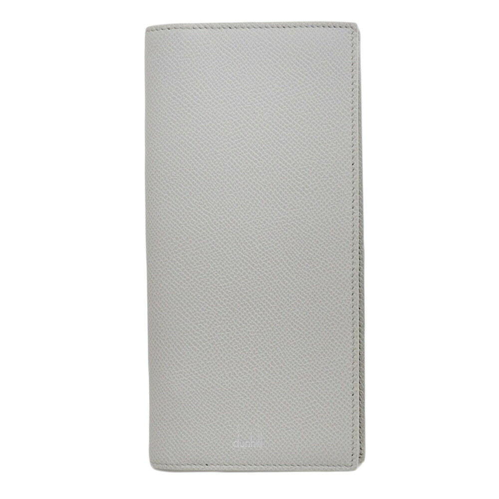 【中古】 超美品 ダンヒル Dunhill 現行タグ カドカン 10cc レザーコートウォレット 二つ折り長財布 小銭 ライトグレ 紳士 ビジネス ほぼ未使用 定価85800円