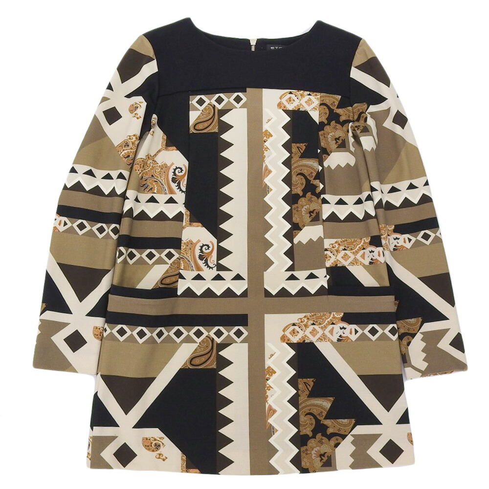 極美品　エトロ　ワンピース　ペイズリー　七分袖　38 Mサイズ　総柄 289453-1.jpg