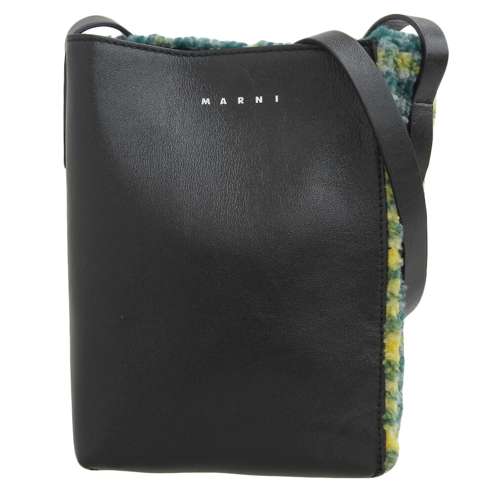 【中古】 タグ付未使用 マルニ MARNI 2022年 SBMQ0064Q0P MUSEO ミュゼオ ソフトレザー チェックボア ショルダー クロスボディバッグ ユニ 定価101200円