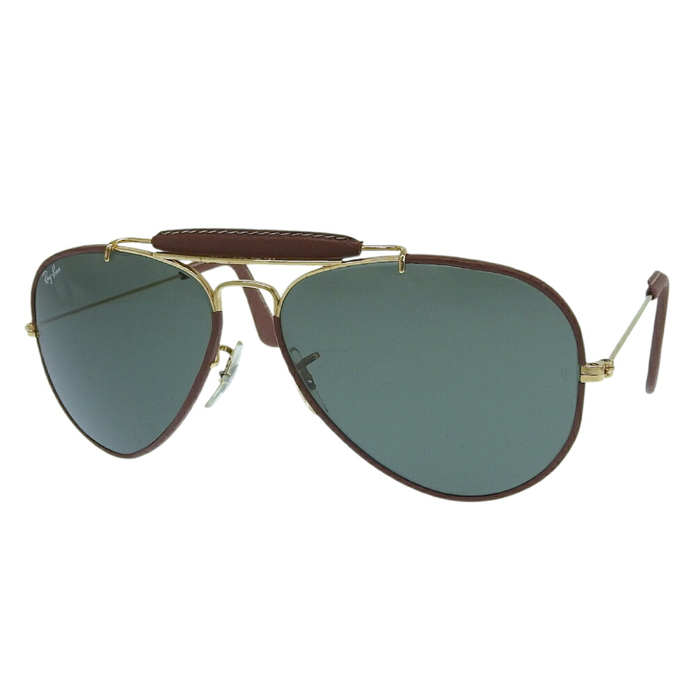 【中古】 レイバン Ray-Ban 80s ヴィンテージ B&L砂打ち サングラス アウトドアーズマン OUTDOORS MAN ティアドロップ レザー巻き