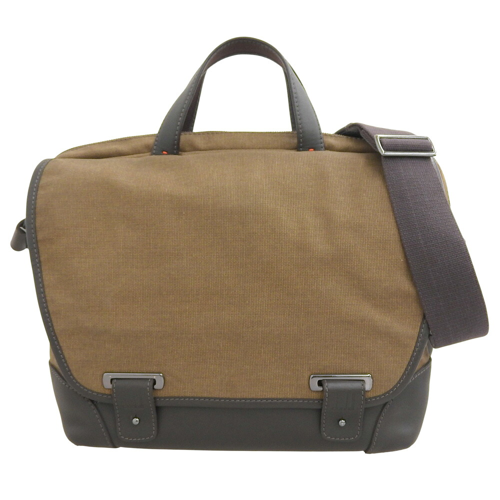 【中古】 美品 ダン吸血鬼 Dunhill モートリティーズ 帆布 なめし革 2way 肩口 ブリーフ 飛脚屋御徒面子 雨合羽押しかぶせる付 メンズ 商行為 旅 バッグ・小物・ブランド雑貨-バッグ