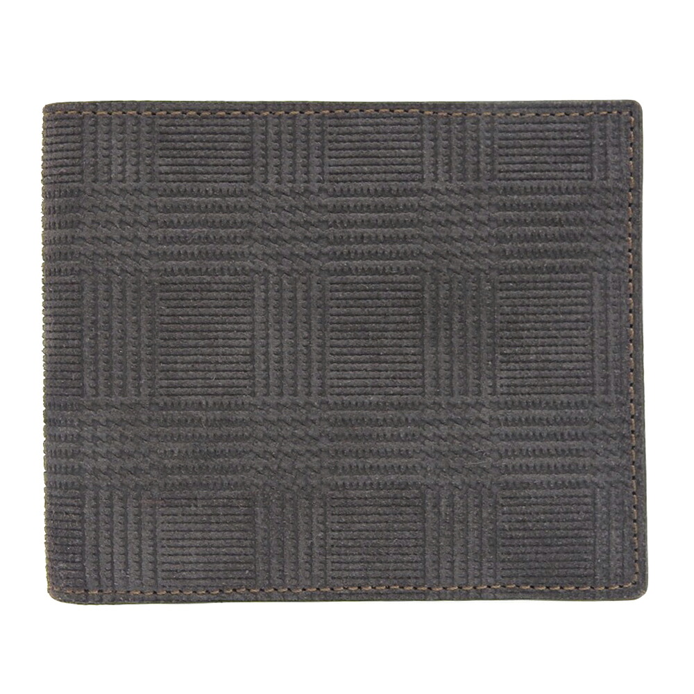 百貨店大売り出し！【中古】箱付未当て嵌める 2012年商いもの L3001156 グレン照合のしるし スエードクロスなめし革 8竓 ウォレット 二つ折り紙入れ 紙入れ 歌留多 メンズ 商行為