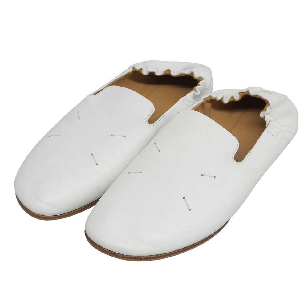 【中古】 美品 メゾンマルジェラ Maison Margiela 4ステッチ バレリーナ レザー フラットシューズ 36 23cm