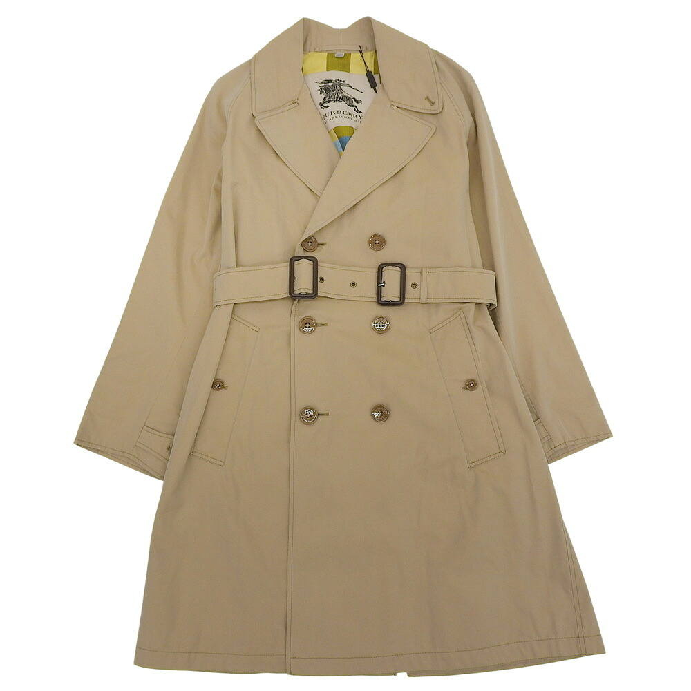 【中古】 タグ付超美品 バーバリー BURBERRY GBBURLIMCAS 3793630 トリプルバックル メガハウスチェック トレンチ タイロッケンコート S 超希少 レディース