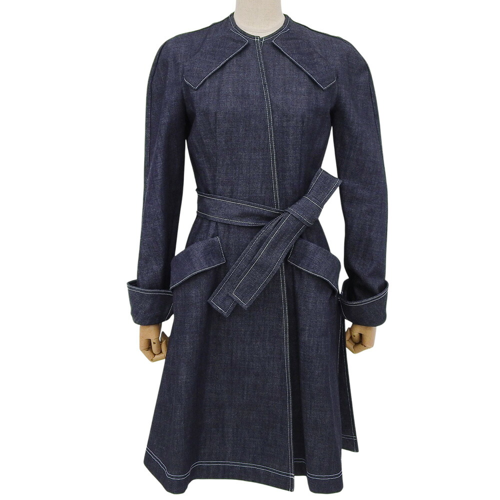 百貨店大売り出し！【中古】超美品 2016年 レアアイテム 呼びりんテッド太陽面爆発 12薬局衡オンス ジーンズ ロング厚地の外套 38 S レディース 超滅多にない ほぼ未当て嵌める