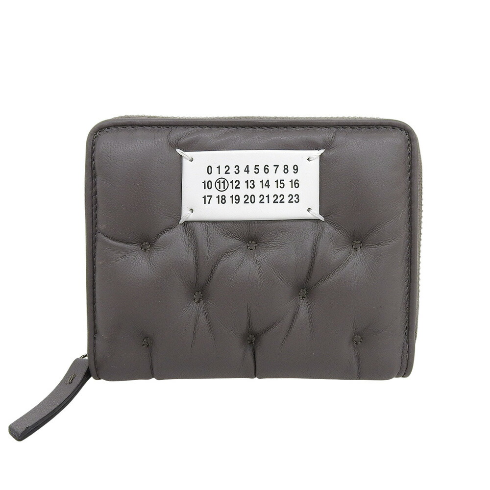 【中古】 箱付未使用 メゾンマルジェラ Maison Margiela 2024AW SA1UI0032 グラムスラム エンブロイダリー ウォレット スモール グレー 定価124300円
