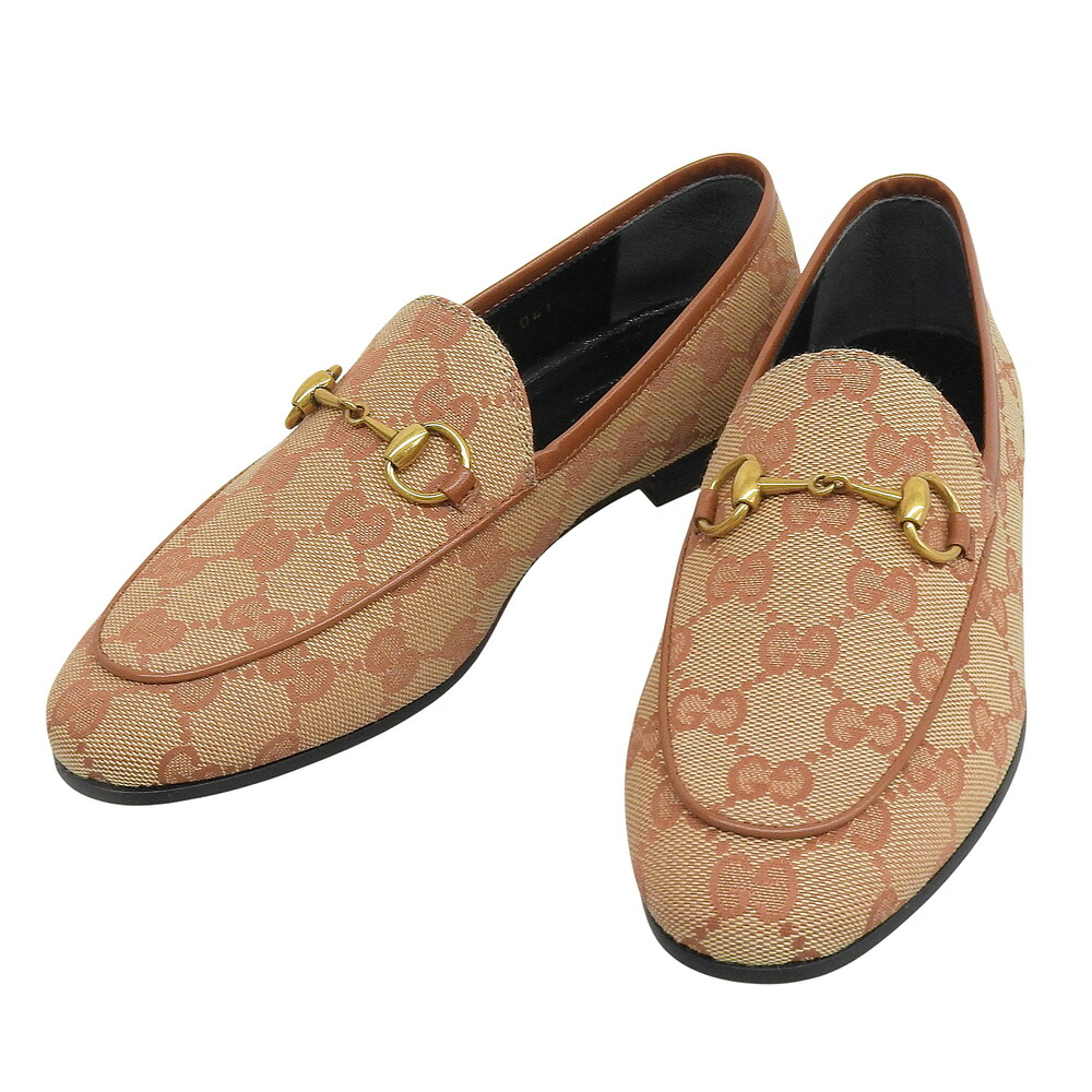 【中古】 箱付未使用 グッチ GUCCI 現行アイテムアーカイブ 431467 GGキャンバス ホースビット ローファー 34 22cm レディース キッズ デムナ｜With Trading