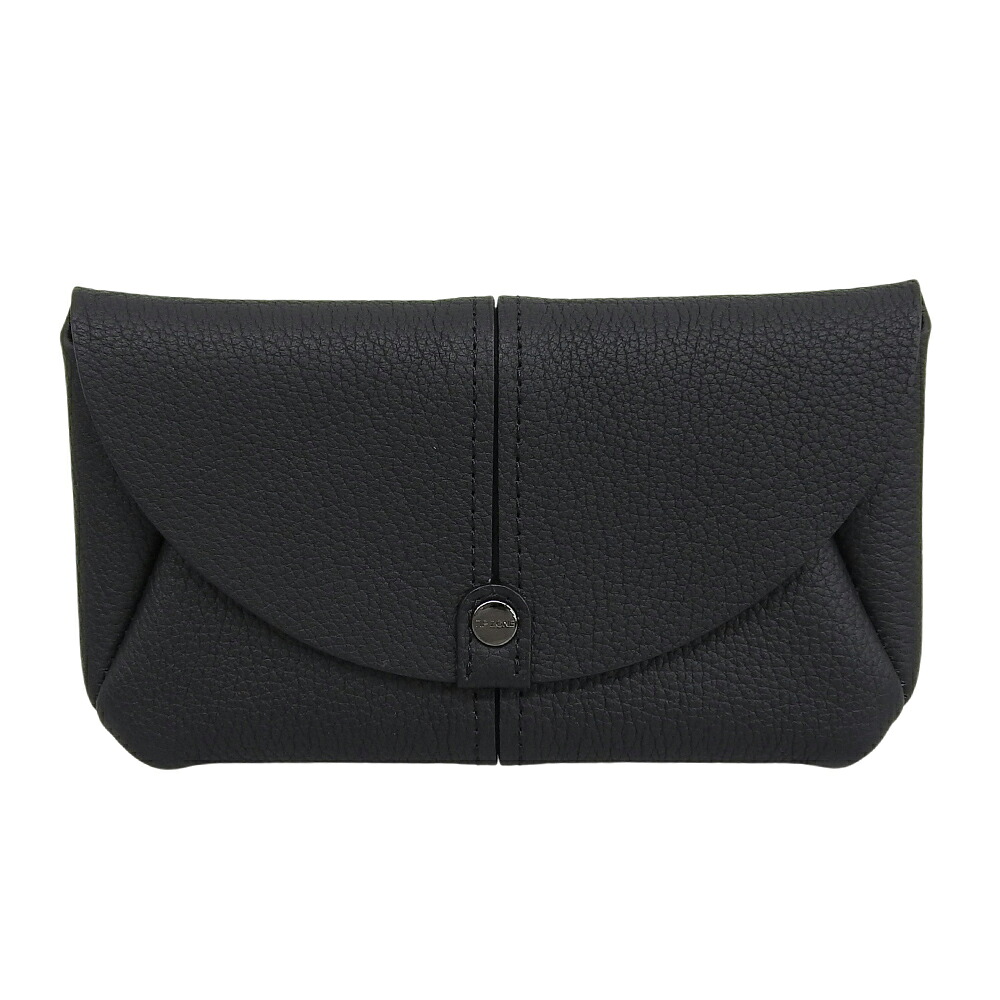 新着【中古】 超美品 ティップゾーン TIP ZONE 現行 CONTE JN-011 Long Wallet ロングウォレット レザーポーチ 黒 袋付 定価41800円