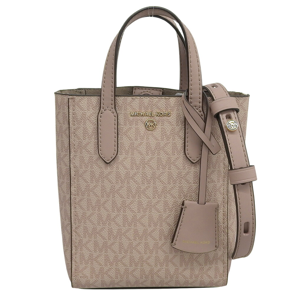 新着【中古】 超美品 マイケルコース Michael Kors MKシグネチャー シンクレア エクストラスモール ショッパートート 2way ショルダーバッグ クロスボディ ピンク