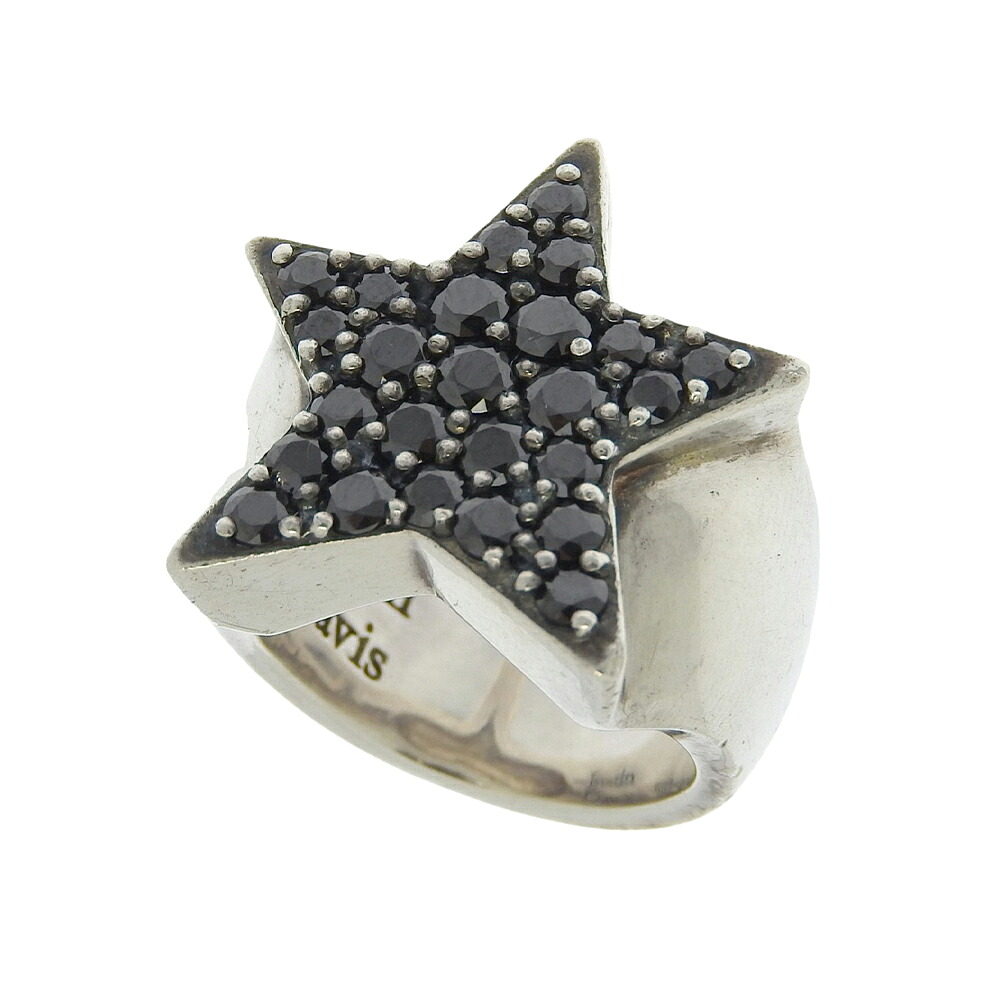 百貨店大売り出し！【中古】美品 VIVA STAR ビバスーパースター しろがね色 輪っか 黒いこと 酸化ジルコニウム SV925 11号 通貨価値79200円