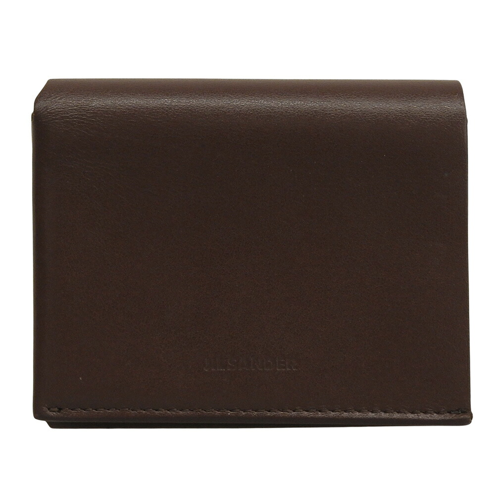 新着【中古】 超美品 ジルサンダー JIL SANDER ORIGAMI WALLET 三つ折り ウォレット パウダーコンパクト 札入れ エンボスロゴ 赤銅色 必要経費88000円 ほぼ未当て嵌める バッグ・小物・ブランド雑貨-財布・ケース