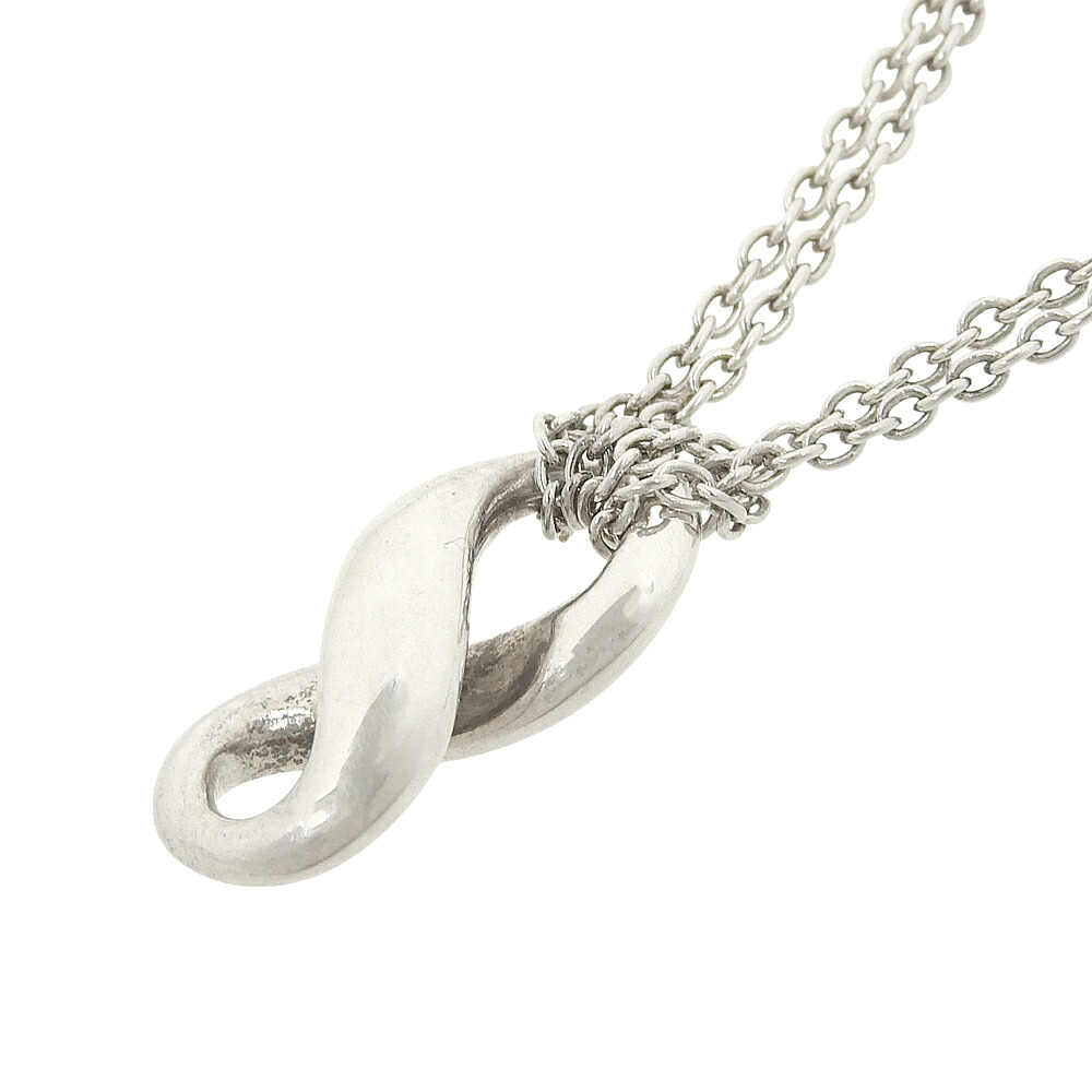 新着【中古】 超美品 ティファニー TIFFANY&Co. 現行 インフィニティ ダブルチェーン ネックレス SV2925 シルバー 定価60500円|With Trading