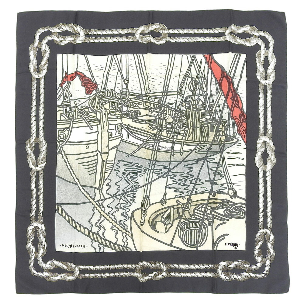 新着【中古】 超美品 エルメス HERMES ヴィンテージ カレ90 絹地えり巻き BELLE ETOILE ベル・エトワール ピエール・ペロン 読み込む＆テイラー下げ札