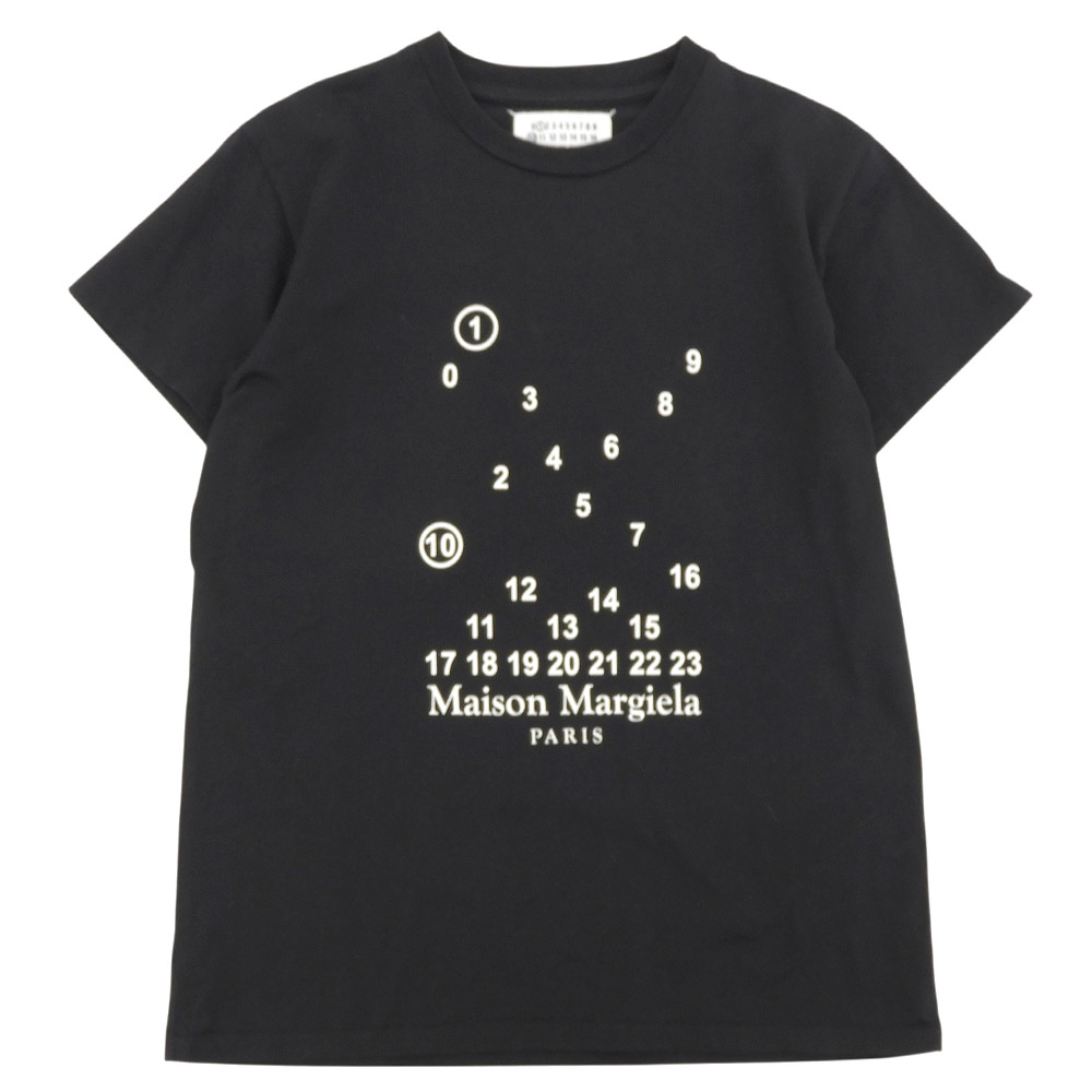 新着【中古】 超美品 マルジェラ Maison Margiela 2022年 S51GC0516 暦 グラフィック ロゴタイプ ナンバリング T プルオーバー S 黒 黒いこと 通貨価値88000円