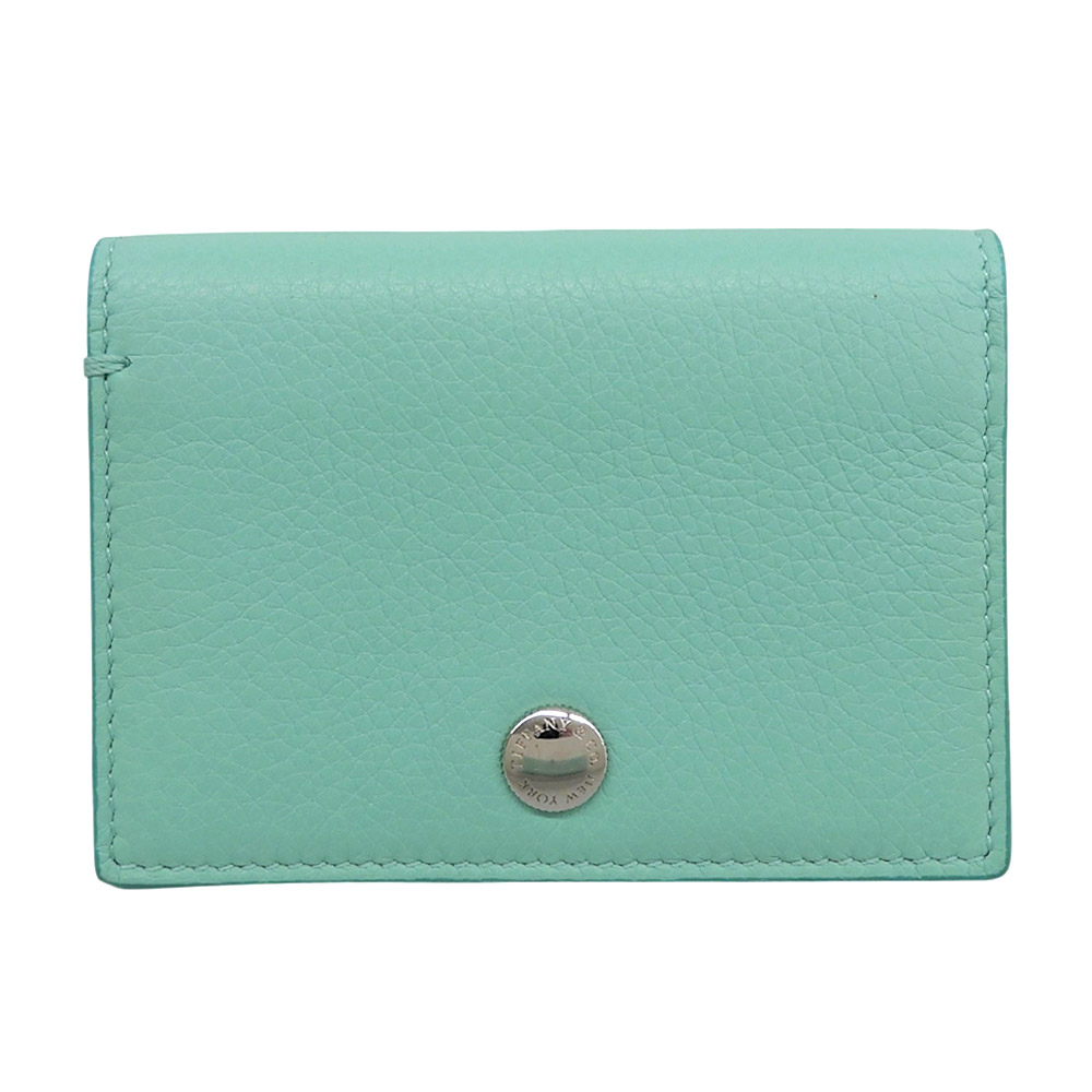 新着【中古】 箱付き添い人未当て嵌める ティファニー TIFFANY\u0026Co. ヴァーティカル フォールド 歌留多入れもの 名刺入れ ミニ札入れ レディース