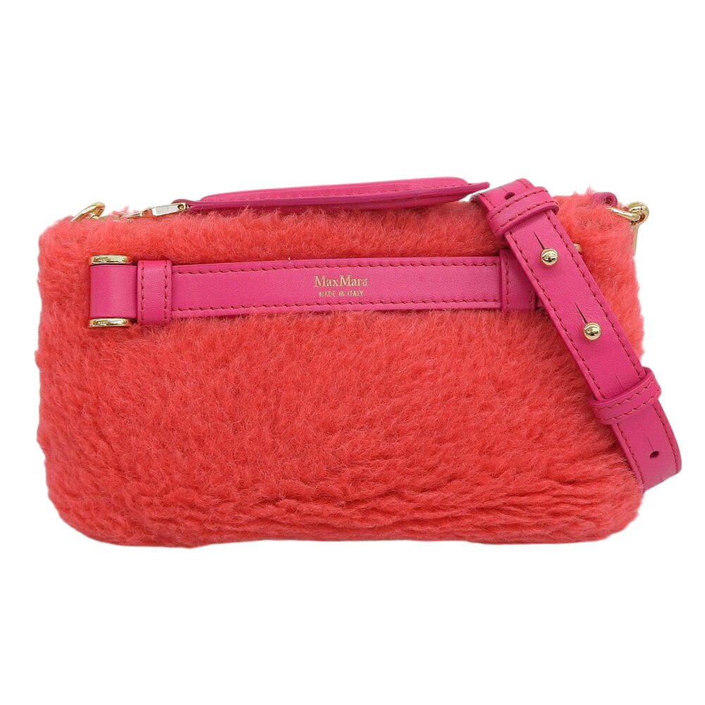 新着【中古】 超美品 マックスマーラ MAX MARA 2019年 Wallet Bag テディベア 肩先 御徒面子 コーラル サクラ色 必要経費64000円 レディース
