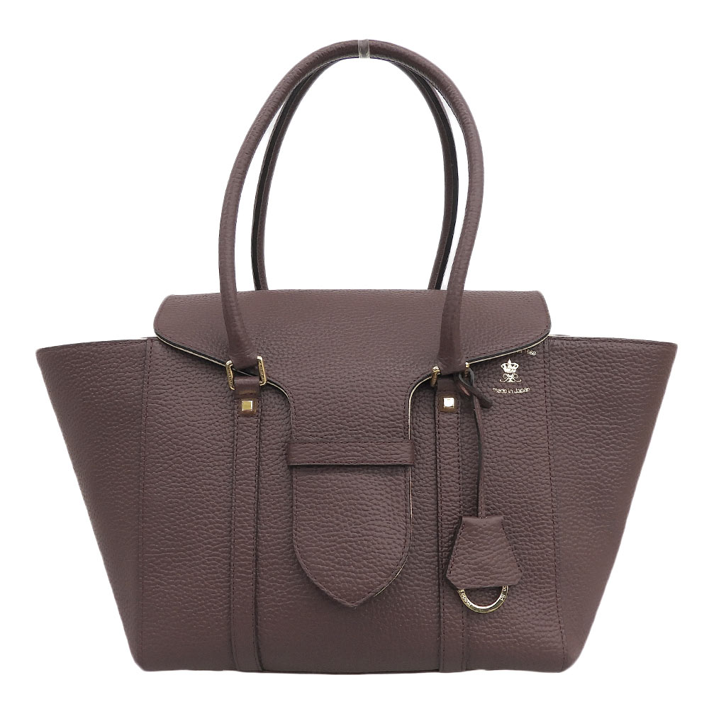 新着【中古】 超美品 エーディーエムジェイ A.D.M.J WING TOTE シュリンク型押し レザー ウィング トート バッグ ボルドー 未使用に近い｜With Trading