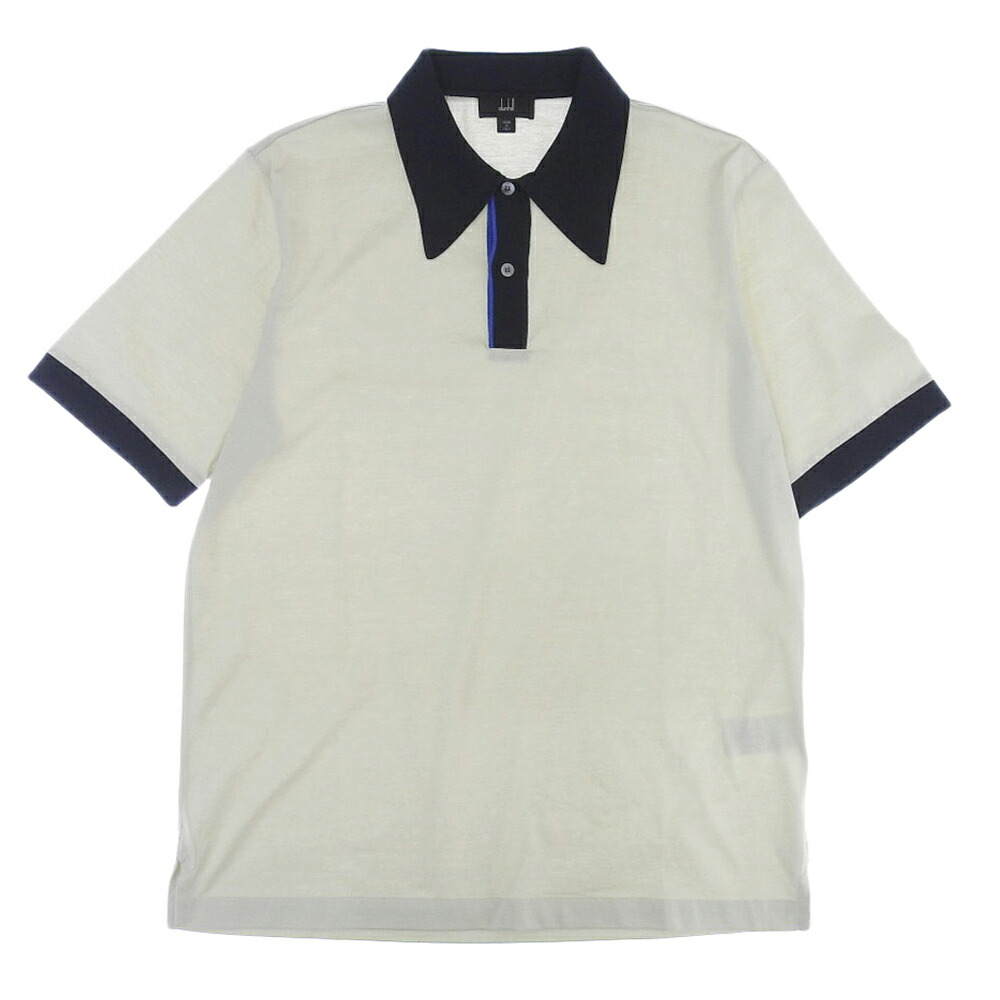★タグ付き dunhill ダンヒル 高級綿 ポロシャツ ゴルフウェア 半袖 L ☆タグ付き dunhill ダンヒル 高級綿 ポロシャツ ゴルフウェア