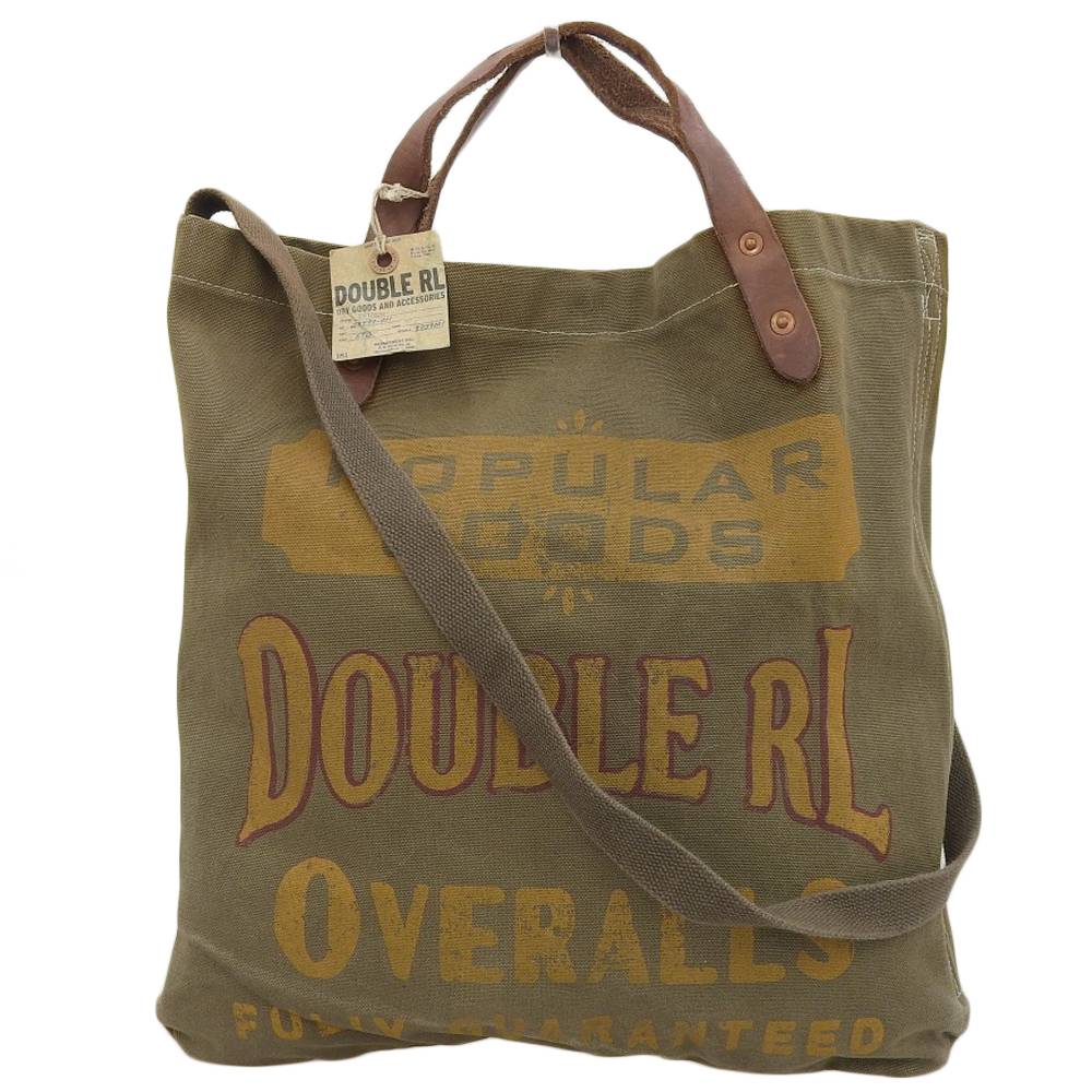 【楽天市場】新着【中古】未使用 タグ付 RRL 旧黒タグ 厚手キャンバス ロゴプリント 2way トートバッグ メンズ：With Trading
