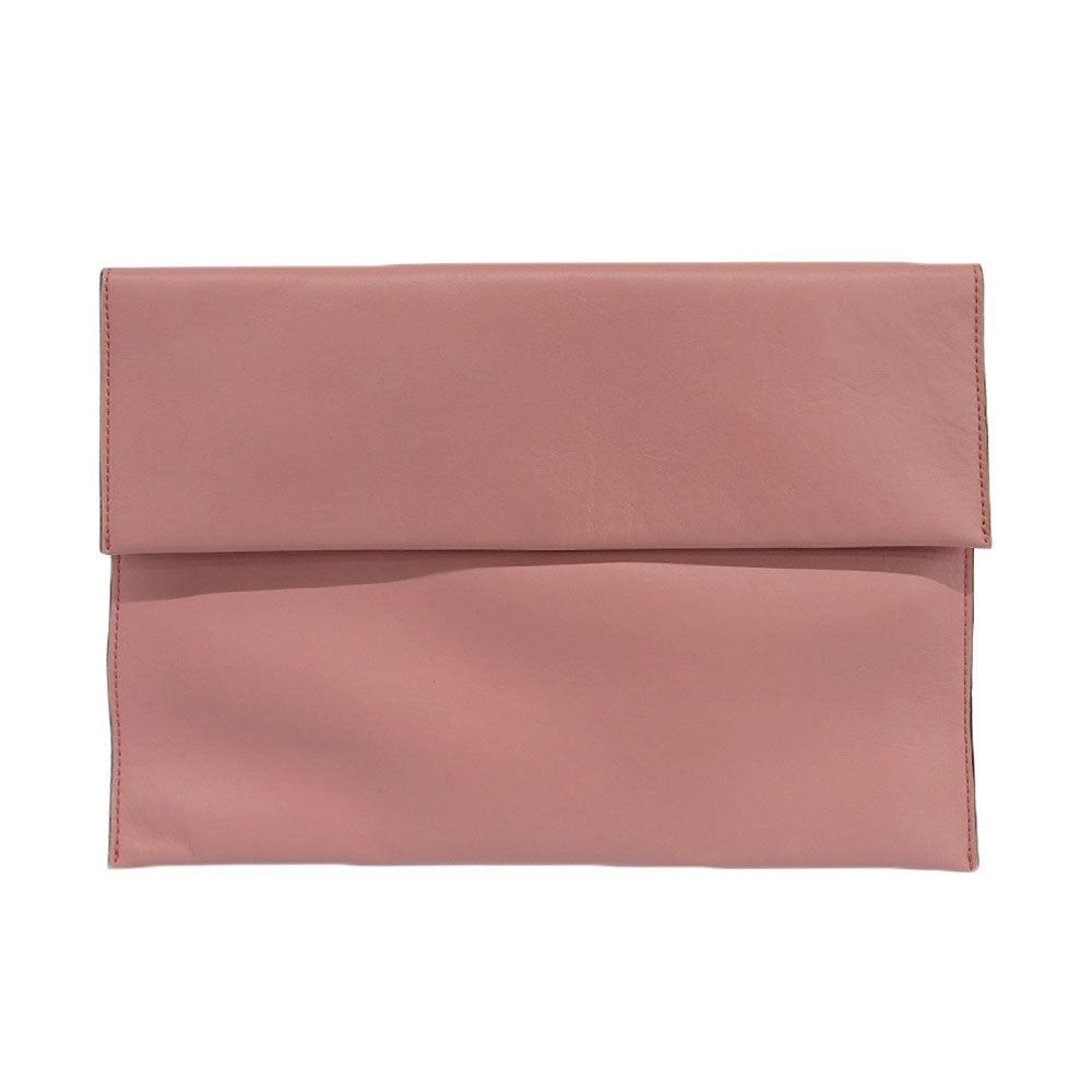 【中古】未使用タグ付 マルニ MARNI PHMPK07U00 カーフ レザー ポシェット ハンド クラッチバッグ ピンク マグネット開閉 レディース 旅行 スポーツ