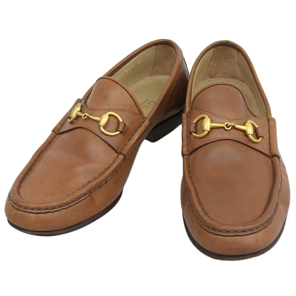 美品 GUCCI ホースビットローファー ヒール5cm 36 1/2 ブラウン 美品 GUCCI ホースビットローファー ヒール5cm 36 1/2 ブラウン